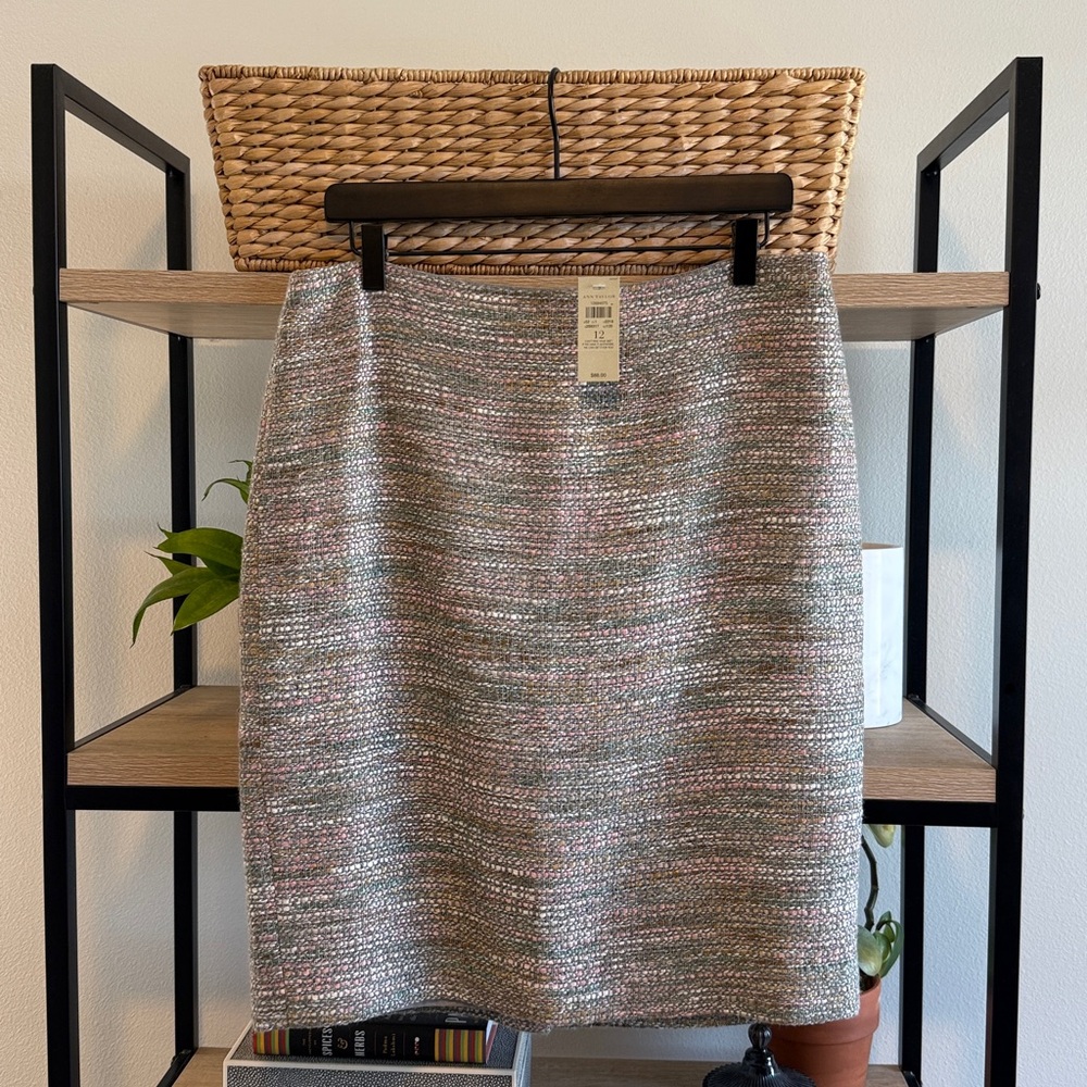 NWT Ann Taylor Tweed Career Woven Pencil Skirt, 12